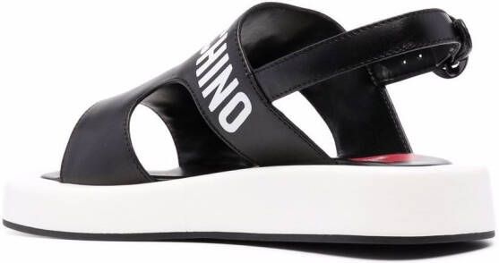 Love Moschino logo-print open-toe sandals Black