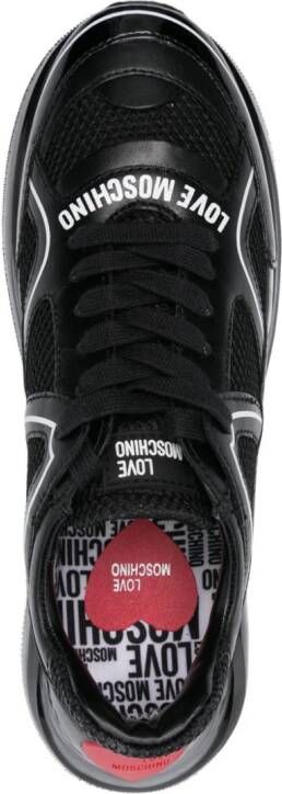 Love Moschino logo-print panelled sneakers Black