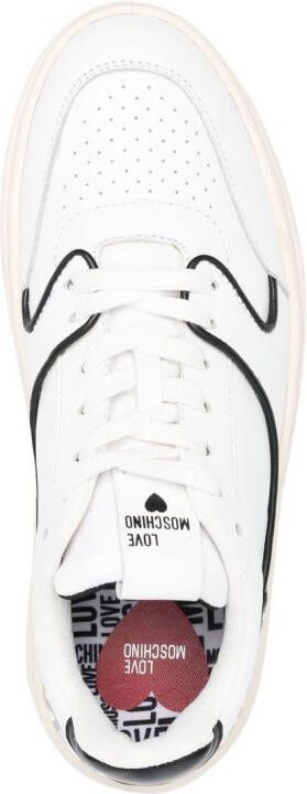 Love Moschino logo-print platform sneakers White