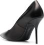 Love Moschino logo-print pointed-toe leather pumps Black - Thumbnail 3