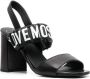 Love Moschino logo-print slingback 90mm sandals Black - Thumbnail 2