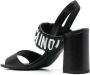 Love Moschino logo-print slingback 90mm sandals Black - Thumbnail 3