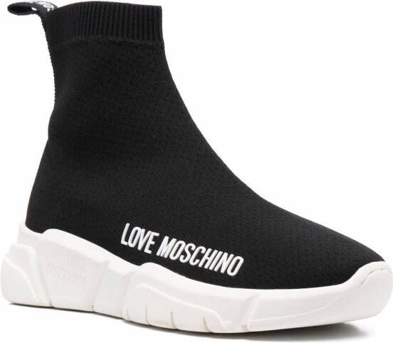 Love Moschino logo-print slip-on sneakers Black