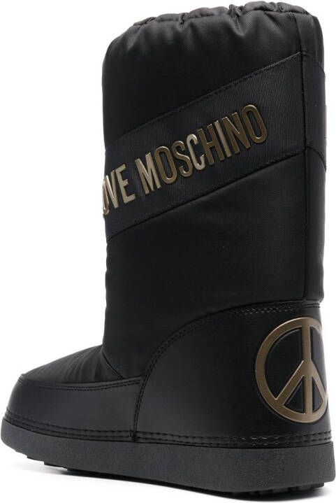 Love Moschino logo-print snow boots Black