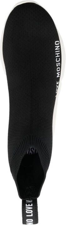 Love Moschino logo-print sock-style sneakers Black