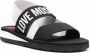 Love Moschino logo print strap sandals Black - Thumbnail 2