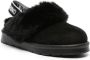 Love Moschino logo-print suede slippers Black - Thumbnail 2