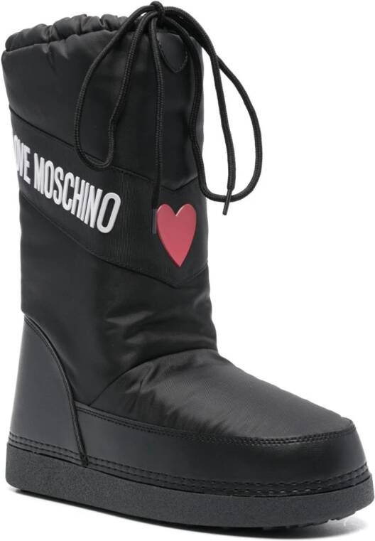 Love Moschino logo-rubberised ski boots Black