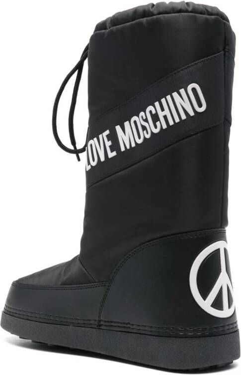 Love Moschino logo-rubberised ski boots Black