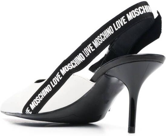 Love Moschino logo-strap point-toe pumps White