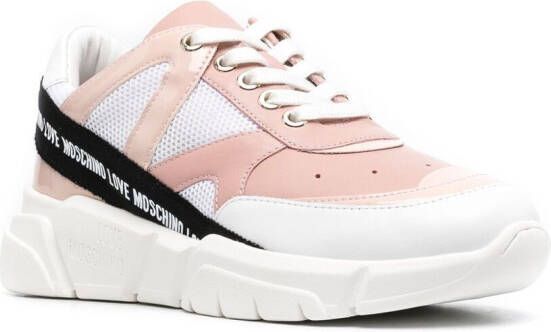 Love Moschino logo-tape sneakers Pink