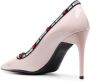 Love Moschino logo tape-trimmed leather pumps Pink - Thumbnail 3