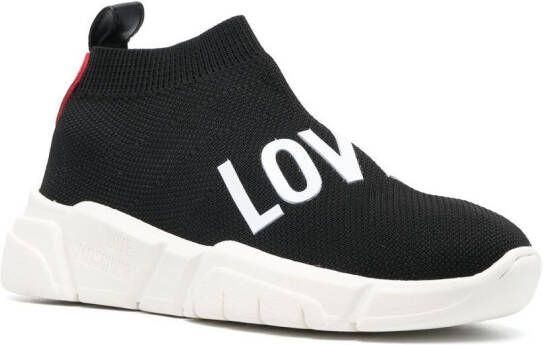 Love Moschino Love knitted slip-on sneakers Black