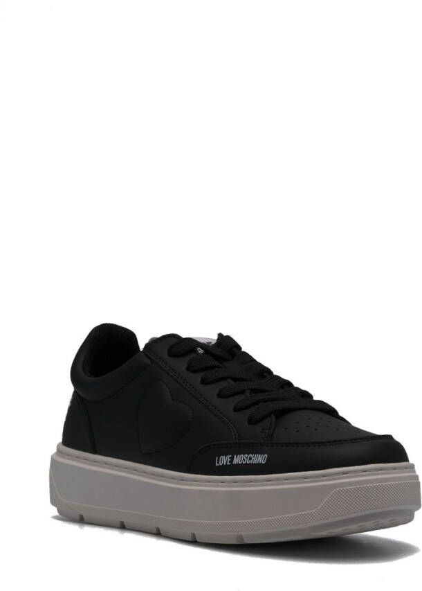 Love Moschino low-top leather sneakers Black