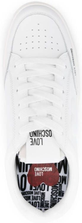Love Moschino low-top leather sneakers White