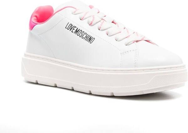 Love Moschino low-top leather sneakers White