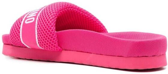 Love Moschino mesh logo-stripe 40mm sandals Pink
