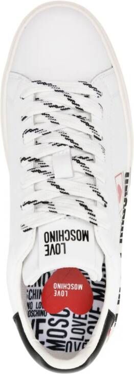 Love Moschino newspaper-print leather sneakers White