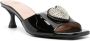 Love Moschino patent-leather open-toe mules Black - Thumbnail 2