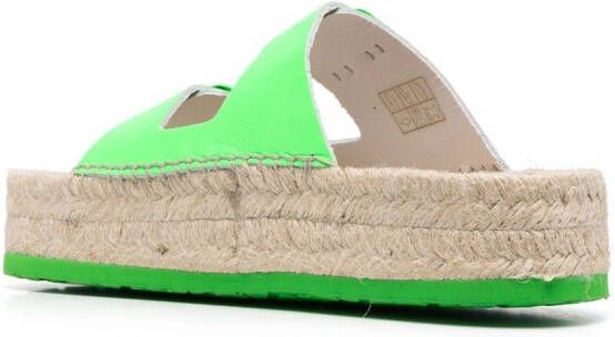 Love Moschino side-buckle detail logo mules Green