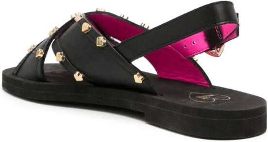 Love Moschino sling back leather sandals Black