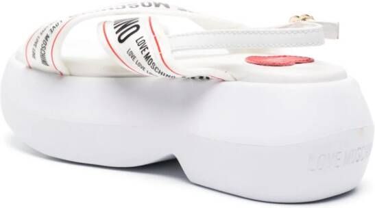 Love Moschino sling back platform sandals White