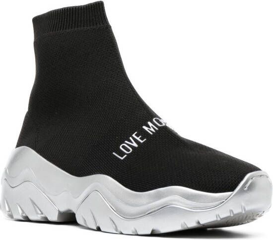 Love Moschino stretch-fit high-top sneakers Black