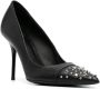 Love Moschino stud-embellished 100mm leather pumps Black - Thumbnail 2