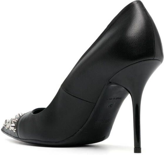 Love Moschino stud-embellished 100mm leather pumps Black