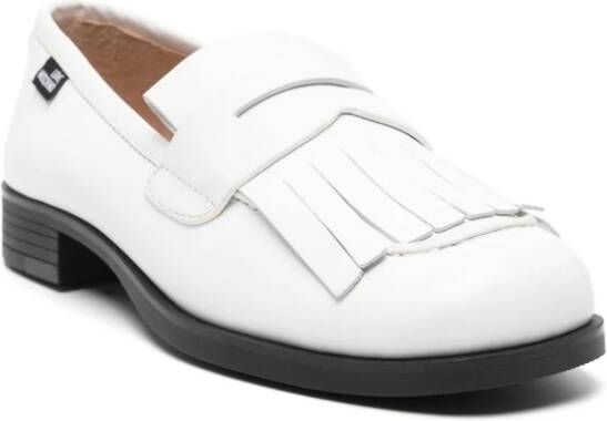 Love Moschino tassel-embellished leather loafers White