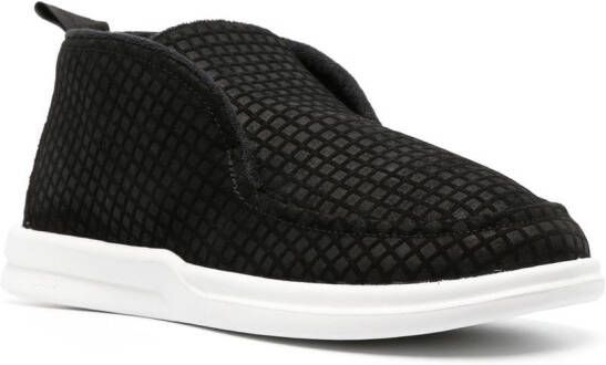 Lusso Cino waffle low-top slippers Black
