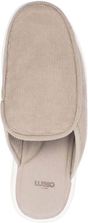Lusso corduroy round-toe slippers Neutrals