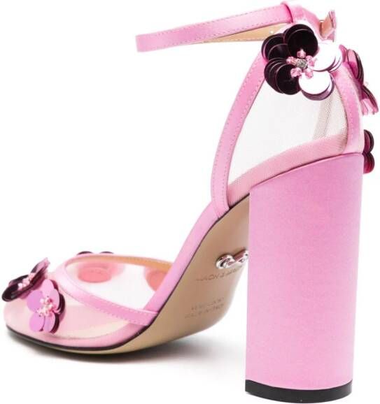 MACH & MACH 110mm floral-appliqué pumps Pink