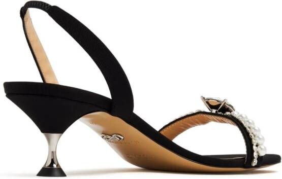 MACH & MACH 55mm crystal-embellished sandals Black