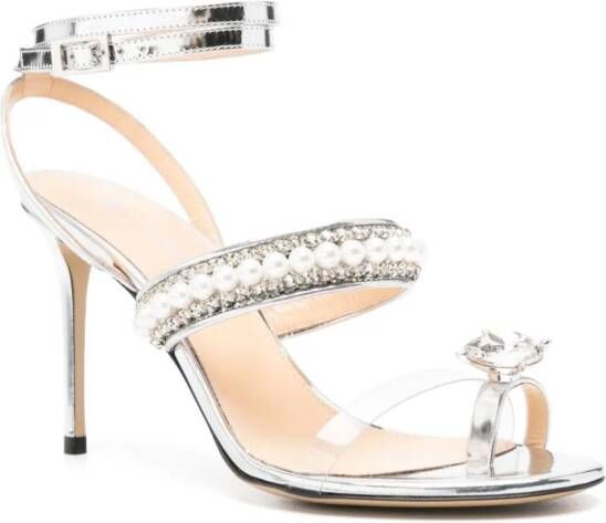 MACH & MACH 90mm crystal-embellished sandals Silver