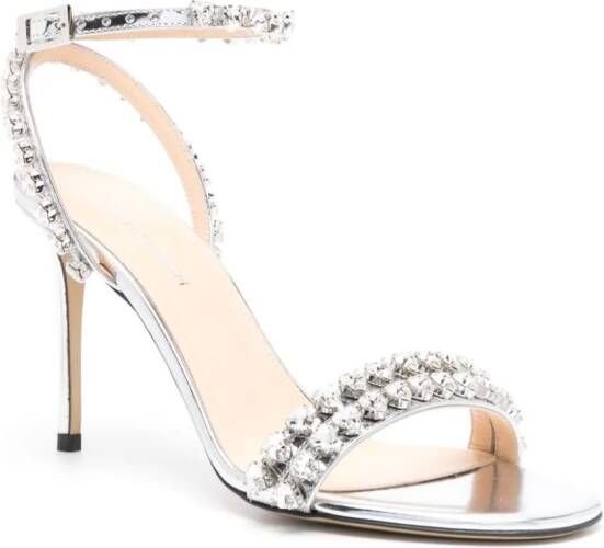 MACH & MACH Audrey 95mm crystal-embellished sandals Silver