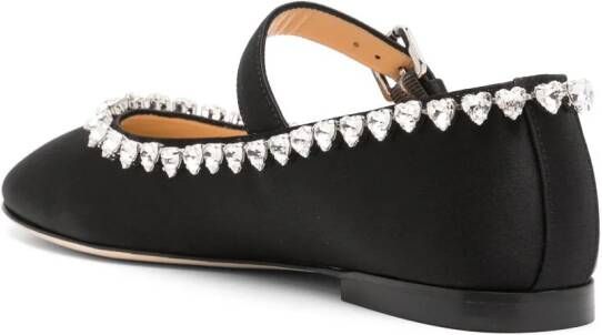 MACH & MACH Audrey crystal-embellished ballerina shoes Black