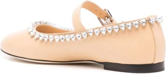 MACH & MACH Audrey leather ballerina shoes Neutrals