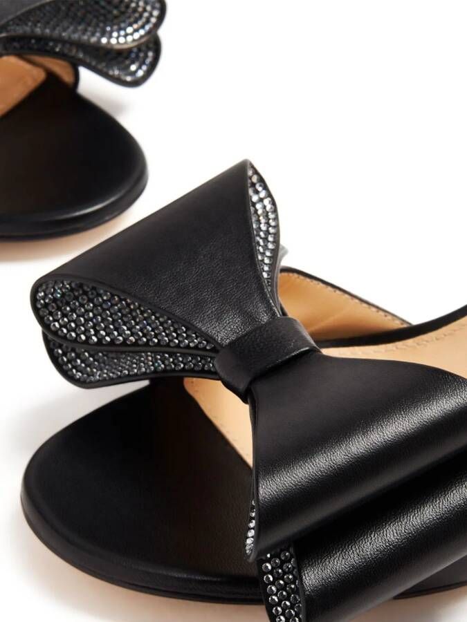 MACH & MACH bow-embellished leather mules Black