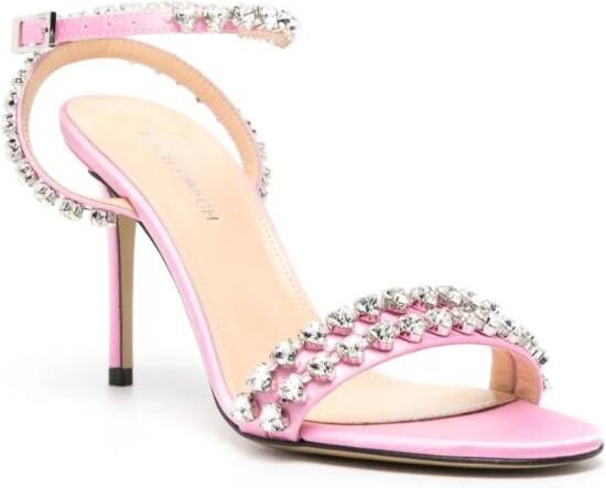 MACH & MACH crystal-embellished 100mm sandals Pink