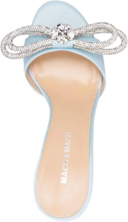 MACH & MACH crystal-embellished bow-detail mules Blue