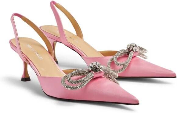 MACH & MACH crystal-embellished bow-detail pumps Pink
