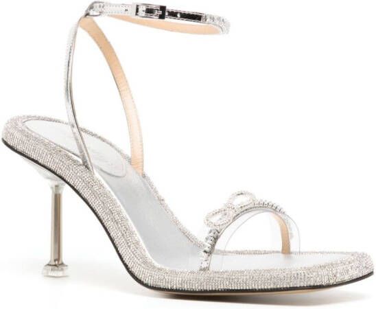 MACH & MACH crystal-embellished leather sandals Silver