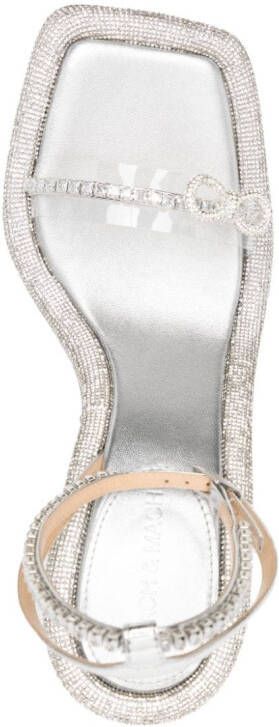 MACH & MACH crystal-embellished leather sandals Silver