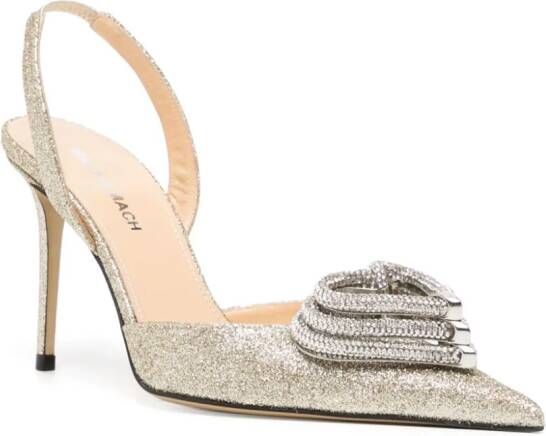 MACH & MACH crystal-embellished pointed-toe pumps Gold