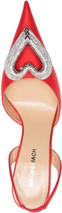 MACH & MACH crystal-embellished pointed-toe pumps Red