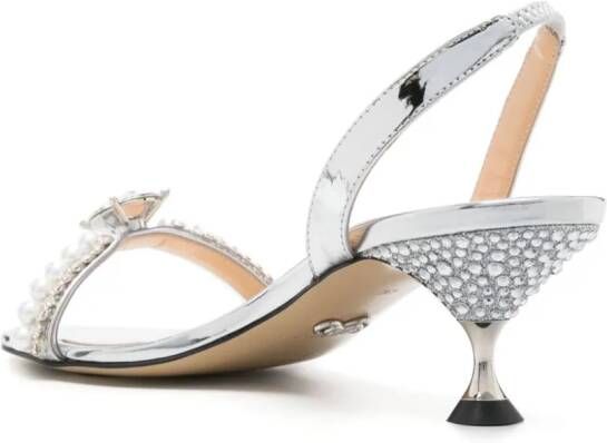 MACH & MACH Diamond Of Elizabeth 55mm metallic sandals Silver