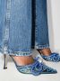 MACH & MACH Double Bow 100mm crystal-embellished mules Blue - Thumbnail 2