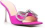 MACH & MACH Double Bow 100mm satin mules Pink - Thumbnail 2