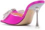 MACH & MACH Double Bow 100mm satin mules Pink - Thumbnail 3